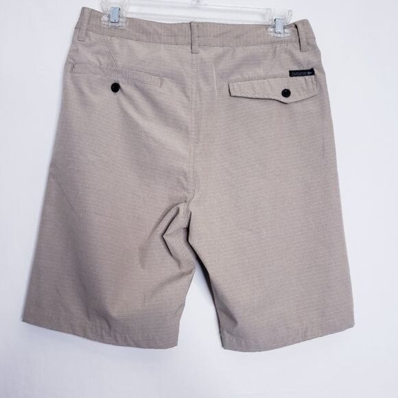 Division Tan Stripe Casual Chino Flat Front Shorts Men's Size 28 - Picture 3 of 7